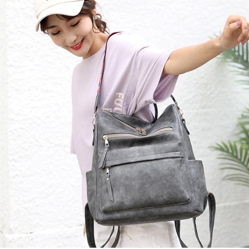 Faux Leather Guitar strap Convertible backpack